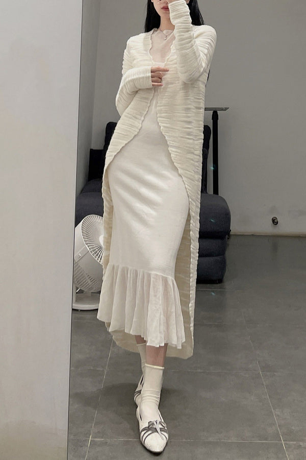 SWAYING/KNIT Wool Back Long Cardigan SW212SZ80
